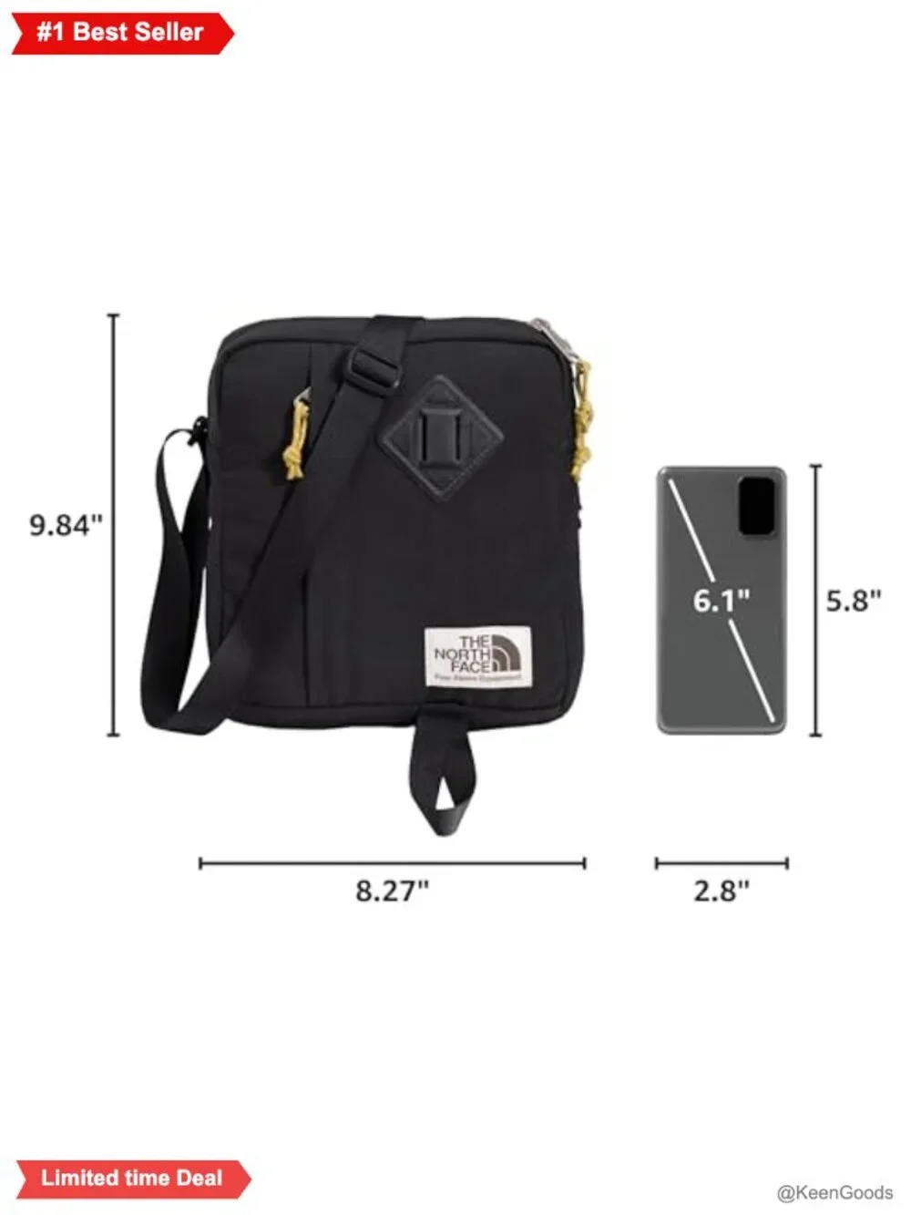 Nylon Crossbody Bag Adjustable Strap Water-Repellent